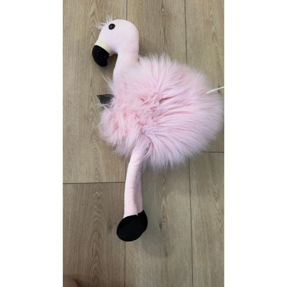 Plush pink big flamingo toy